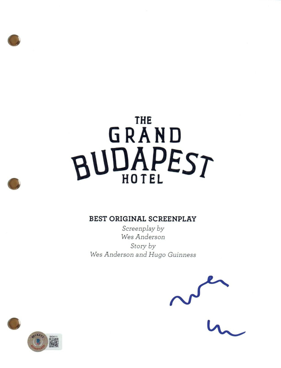 Wes Anderson Signed THE GRAND BUDAPEST HOTEL Movie Script Full