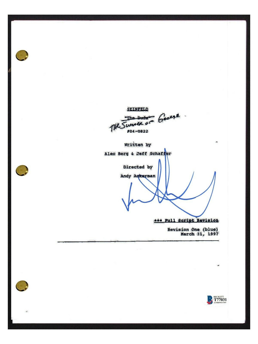 Jason Alexander Signed Seinfeld THE SUMMER OF GEORGE Script Beckett BA ...