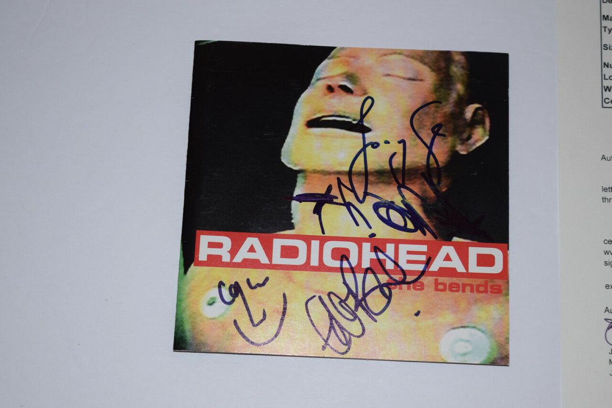 RADIOHEAD Signed Autographed THE BENDS CD Booklet Thom Yorke + 3