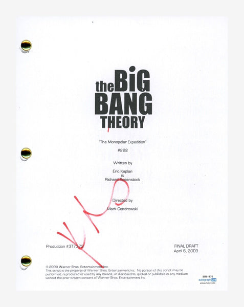 KALEY CUOCO Signed THE BIG BANG THEORY Autograph Ep222 Script Screenplay ACOA