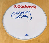 Henry Diltz Signed Autograph 12" Drumhead Woodstock '69 Photographer Beckett COA