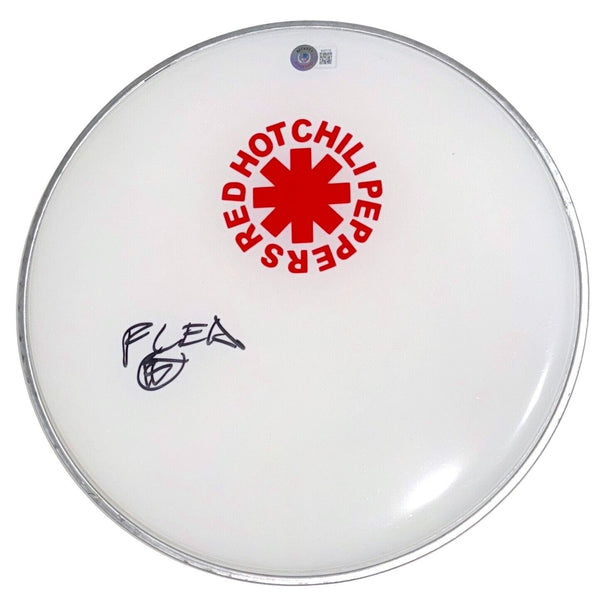 Flea Signed Red Hot Chili Peppers Autograph 12" Drumhead Beckett COA