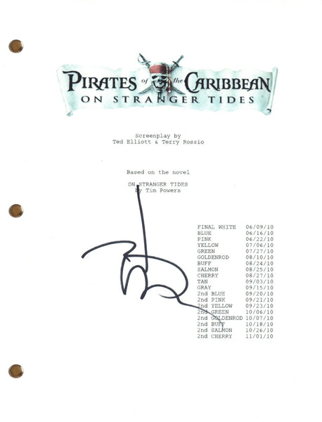 Johnny Depp Signed Pirates of the Caribbean Autograph Full Movie Script COA