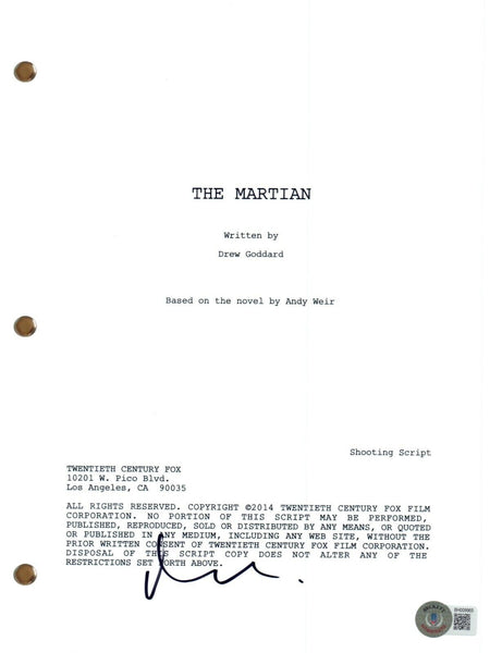 Matt Damon Signed Autograph The Martian Movie Script Full Screenplay Beckett COA