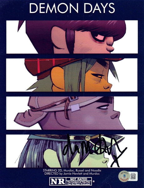 Damon Albarn Signed GORILLAZ Autograph 8x10 Photo Blur Band Singer Beckett COA