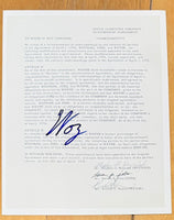 Steve Woz Wozniak Signed 8.5x11 Photo Apple Computer Contract 1976 Autograph COA