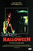 Jamie Lee Curtis & Nick Castle HALLOWEEN Signed 11x17 Poster Photo Autograph BAS