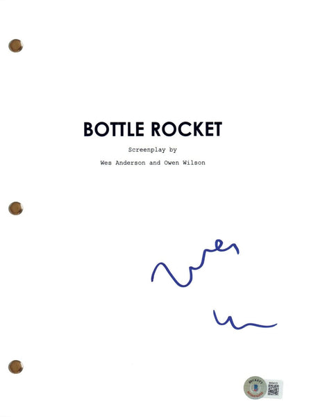 Wes Anderson BOTTLE ROCKET Signed Autograph Movie Script Screenplay Beckett COA