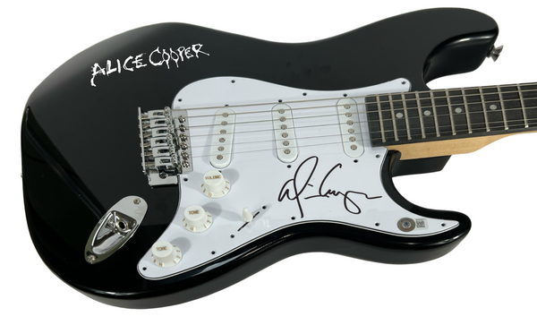 Alice Cooper Signed Autograph Electric Guitar Hollywood Vampires Beckett COA