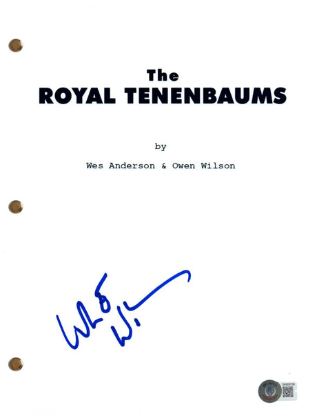Luke Wilson Signed Autograph The Royal Tenenbaums Movie Script Screenplay BAS