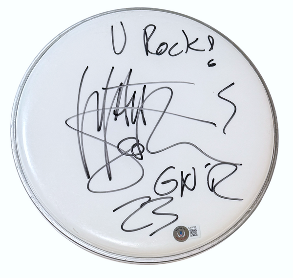 Matt Sorum GUNS N' ROSES Signed Autograph 10" Drumhead Drummer Beckett COA
