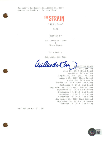 Guillermo Del Toro Signed Autographed The Strain Full Pilot Script Beckett COA