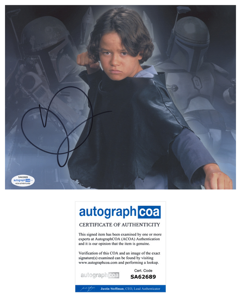 DANIEL LOGAN Signed STAR WARS Autographed 8x10 Photo BOBA FETT ACOA COA