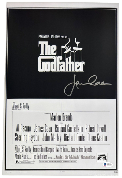 James Caan Signed THE GODFATHER 11x17 Movie Poster Photo Autograph Beckett COA