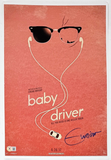 Edgar Wright Signed Autograph Baby Driver 12x18 Movie Poster Beckett COA