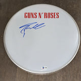 Steven Adler GUNS N' ROSES Signed Autograph 12" Drumhead Drummer Beckett COA