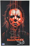 Jamie Lee Curtis & John Carpenter Halloween Signed Autograph 12x18 Poster BAS
