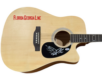 Florida Georgia Line Signed Acoustic Guitar Brian Kelley Tyler Hubbard PSA COA