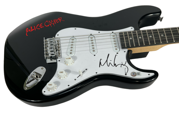 Alice Cooper Signed Autograph Electric Guitar Hollywood Vampires Beckett COA