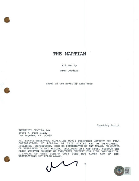 Matt Damon Signed Autograph The Martian Movie Script Full Screenplay Beckett COA