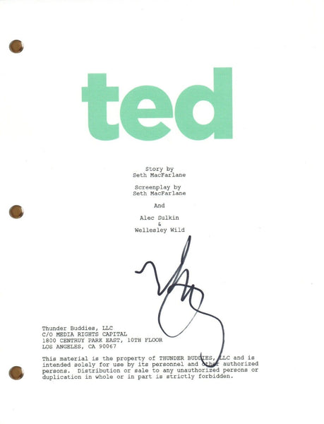 Mark Wahlberg TED Signed Autograph Movie Script Full Screenplay 2013 Film COA