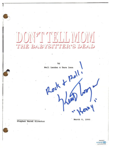 Keith Coogan Signed Don't Tell Mom The Babysitter's Dead Movie Script ACOA COA