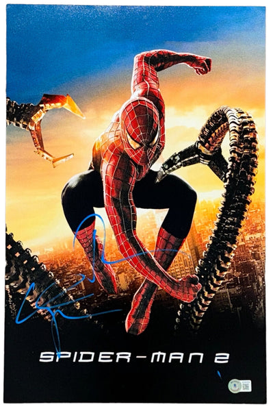 Tobey Maguire Willem Dafoe Signed SPIDER-MAN 2 Poster Photo 12x18 Photo BAS COA