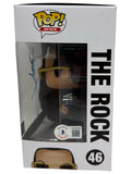 Dwayne Johnson The Rock Signed Autograph WWE The Rock Funko Pop #46 Beckett COA