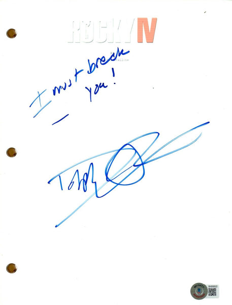 DOLPH LUNDGREN Signed ROCKY IV 4 Autograph Movie Script Screenplay Beckett COA