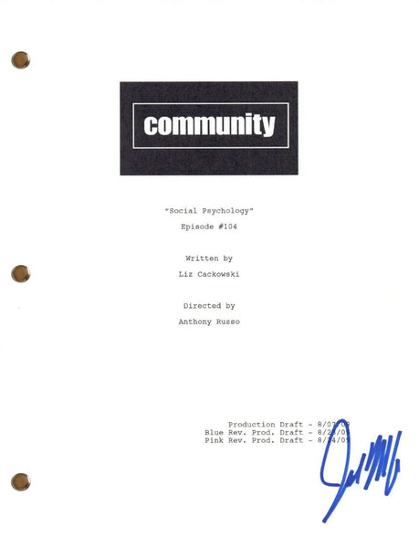 Joel McHale Signed Autograph COMMUNITY Episode 104 Script Full Screenplay COA