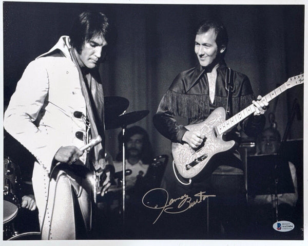 James Burton Signed Autograph 11x14 Photo Elvis Presley Guitarist Beckett COA