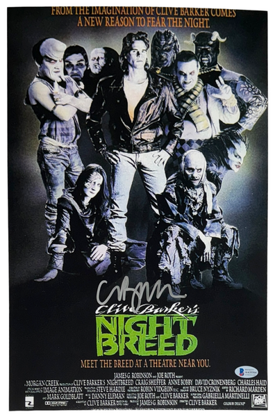 Clive Barker Signed NIGHTBREED 11x17 Movie Poster Photo Autograph Beckett COA
