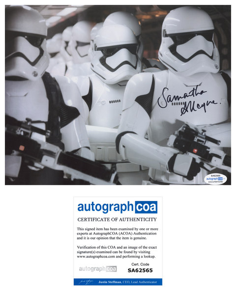 SAMANTHA ALLEYNE Signed STAR WARS Autograph 8x10 Photo Stormtrooper ACOA COA