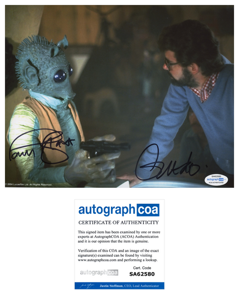 PAUL BLAKE Signed STAR WARS A NEW HOPE Autograph 8x10 Photo GREEDO ACOA COA