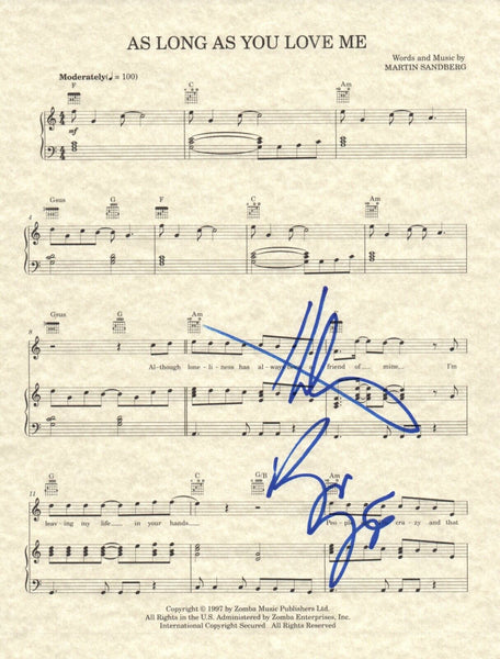 Backstreet Boys Signed Kevin Richardson Brian Littrell Autograph Sheet Music COA