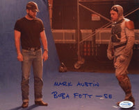 MARK AUSTIN Signed STAR WARS Autograph 8x10 Photo Boba Fett A NEW HOPE ACOA COA