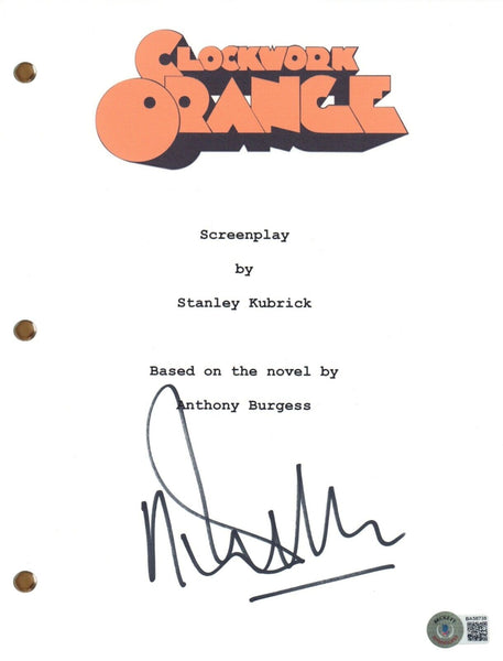 MALCOLM MCDOWELL Signed Autographed A CLOCKWORK ORANGE Movie Script Beckett COA