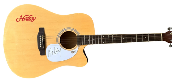 HALSEY Signed Full Size Acoustic Guitar Autograph Manic Badlands Beckett COA