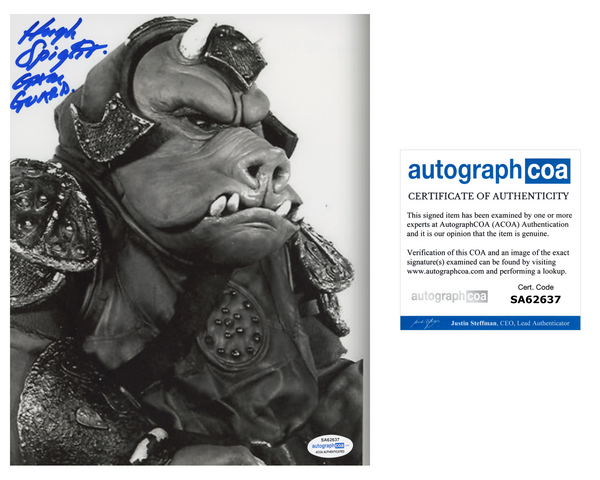 HUGH SPIGHT Signed STAR WARS Autograph 8x10 Photo Return of The Jedi ACOA COA