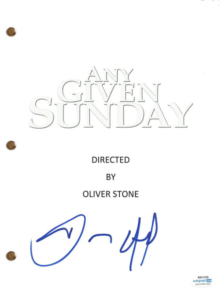 Dennis Quaid ANY GIVEN SUNDAY Signed Autograph Movie Script Full Screenplay ACOA
