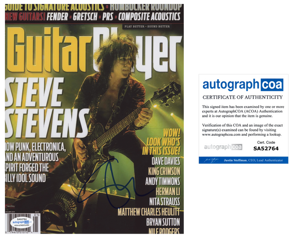 Steve Stevens Signed Autograph 8x10 Photo Michael Jackson Guitarist ACOA COA