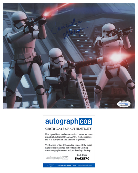 SAMANTHA ALLEYNE Signed STAR WARS Autograph 8x10 Photo Force Awakens  ACOA COA