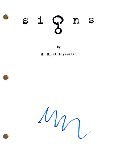 M. Night Shyamalan Signed Autograph SIGNS Movie Script Full Screenplay COA