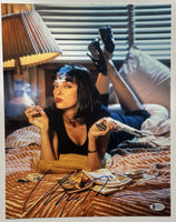 Uma Thurman Signed Pulp Fiction 11x14 Photo Autograph Mia Wallace Beckett COA