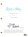 JUSTIN ROILAND Signed RICK AND MORTY Autograph Lawnmower Dog Episode Script BAS