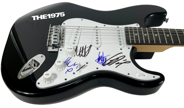 THE 1975 Signed Electric Guitar Complete Band Matty Healy x4 Autograph ACOA COA