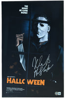 Nick Castle Signed HALLOWEEN 11x17 Movie Poster Photo Michael Myers Beckett COA