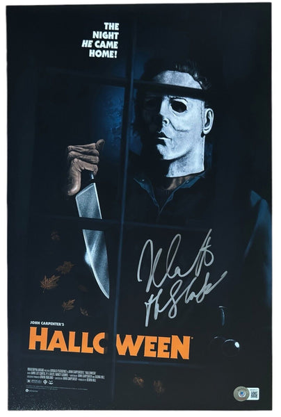 Nick Castle Signed HALLOWEEN 11x17 Movie Poster Photo Michael Myers Beckett COA