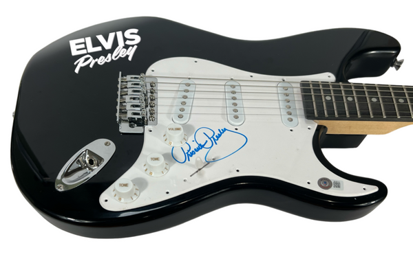 Priscilla Presley Signed Autograph Electric Guitar Elvis Presley Wife BAS COA