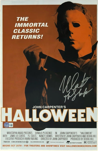 Nick Castle Signed HALLOWEEN 11x17 Movie Poster Photo Michael Myers Beckett COA